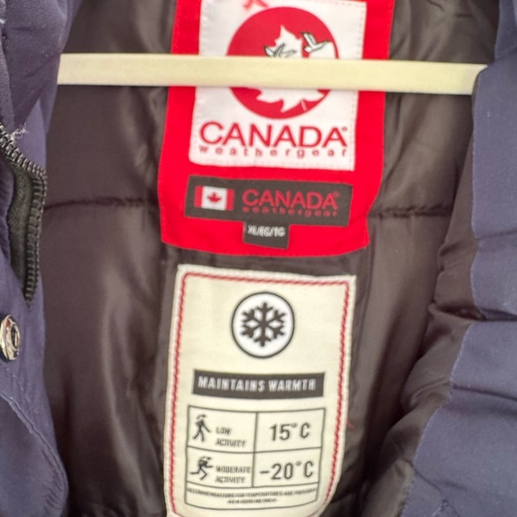 🥶 CANADA Men’s Xl Navy Blue WINTER Parka Coat - Picture 3 of 7